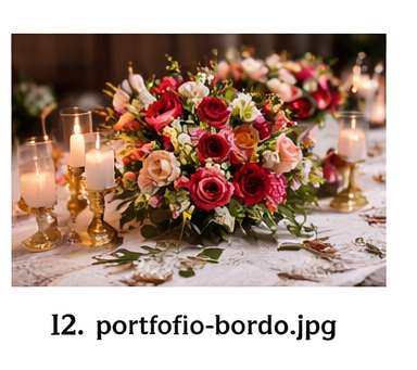 Ślubna dekoracja w kolorze bordo